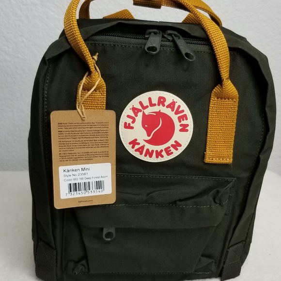 Fjallraven Kanken Mini Backpack in Deep Forest and Acorn - Picture 1 of 8